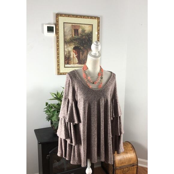 Chico's Sweaters - 143 Story By Line Up S/Chico WomenDusty Rose Round Neck Long Bell Sleeve Tunic